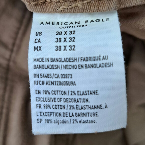 American Eagle Flex Lived In Khaki Pants Men's 38x32 - Picture 6 of 6